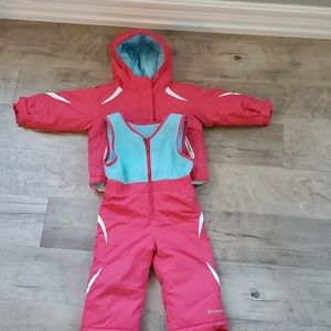 toddler girls pink columbia snowsuit